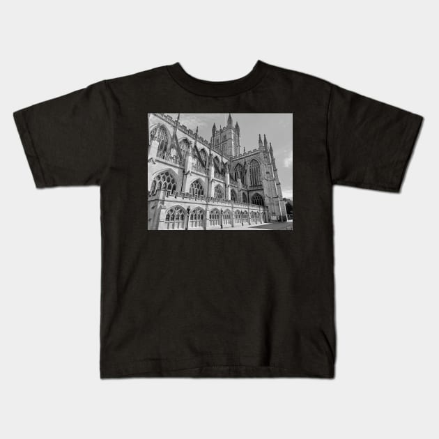 Monochrome Bath Abbey Kids T-Shirt by Graz-Photos